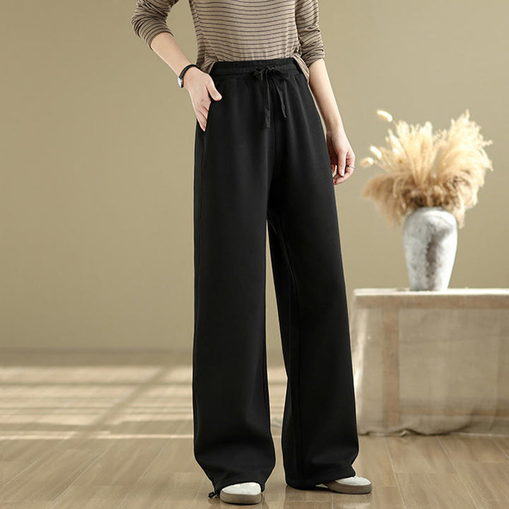 Pantaloni casual da donna in cotone a gamba dritta con tasche Buddha Stones - image 12