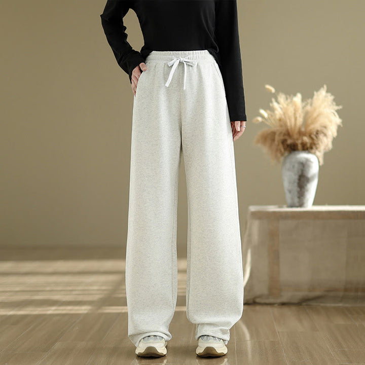 Pantaloni casual da donna in cotone a gamba dritta con tasche Buddha Stones - Fumo bianco - US8-10, UK/AU12-14, EU40-42 (2XL) - image 13