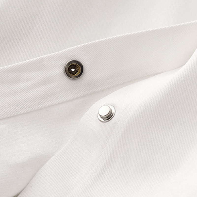 Camicia casual da donna in cotone tinta unita con colletto rialzato e maniche lunghe, motivo Buddha Stones - image 12