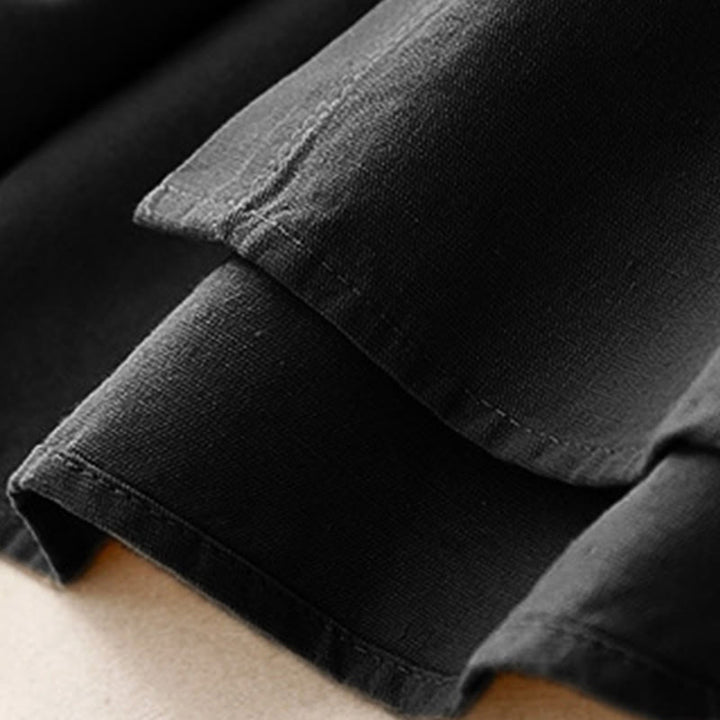 Camicia casual da donna in cotone tinta unita con colletto rialzato e maniche lunghe, motivo Buddha Stones - image 17