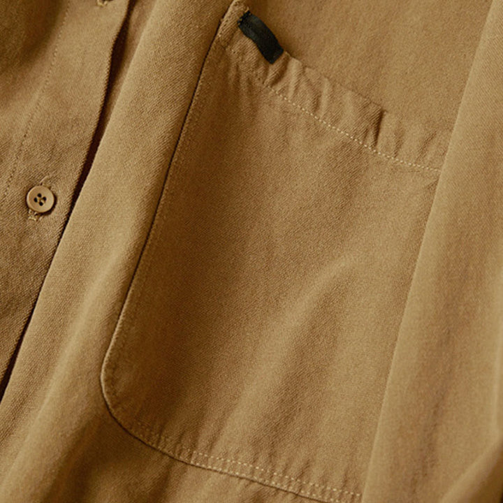 Camicia da donna in cotone a maniche lunghe con colletto rialzato e bottoni casual, motivo Buddha Stones - image 10