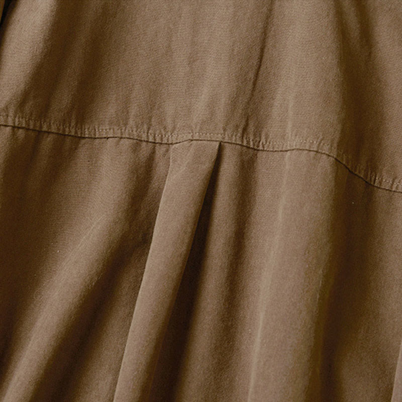 Camicia da donna in cotone a maniche lunghe con colletto rialzato e bottoni casual, motivo Buddha Stones - image 17