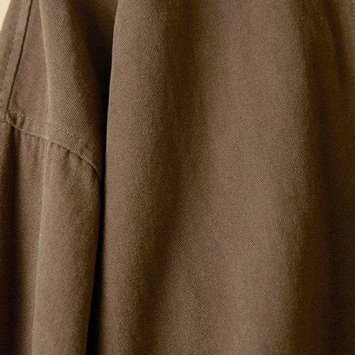 Camicia da donna in cotone a maniche lunghe con colletto rialzato e bottoni casual, motivo Buddha Stones - image 19