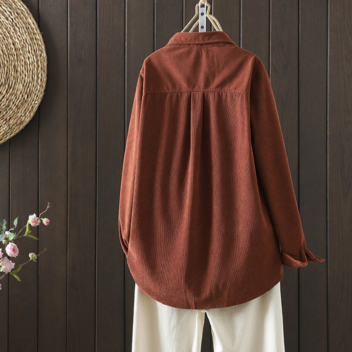 Giacca da donna in velluto a coste con maniche lunghe in cotone e tasche Buddha Stones - image 2