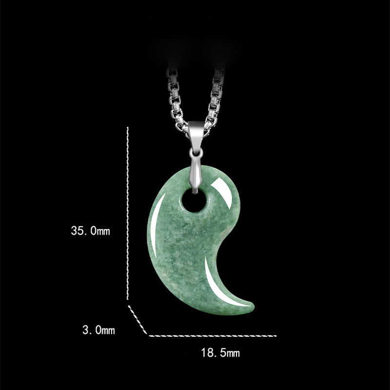 Collana con Buddha Stones portafortuna in argento sterling 925 con design a goccia, giada e catena in acciaio al titanio - image 2