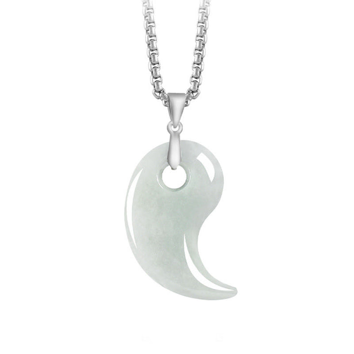 Collana con Buddha Stones portafortuna in argento sterling 925 con design a goccia, giada e catena in acciaio al titanio - Azzurro - Giada - image 7