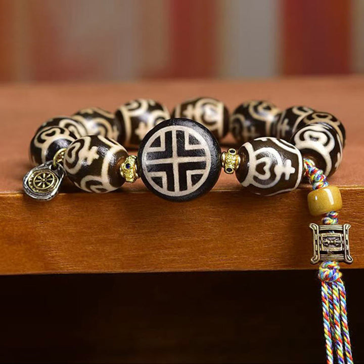 Buddha Stones, Vaso del Tesoro del Fulmine Tibetano, Perlina Dzi, Braccialetto del Potere della Foresta del Signore dei Cadaveri - image 8