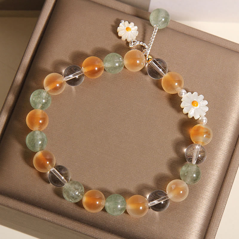 Braccialetto curativo in quarzo fragola verde agata caramella margherita naturale Buddha Stones - image 4