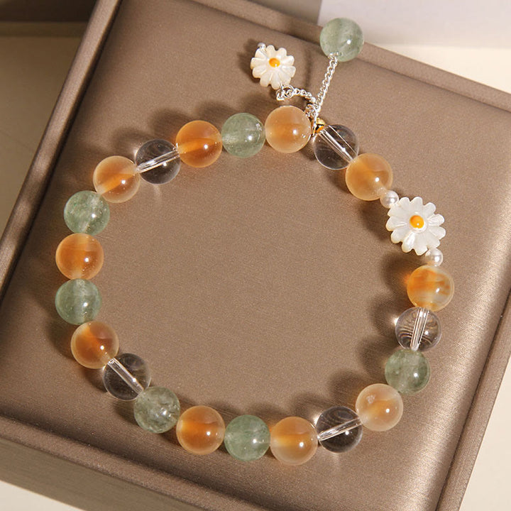 Braccialetto curativo in quarzo fragola verde agata caramella margherita naturale Buddha Stones - image 4