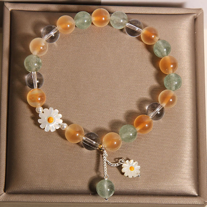 Braccialetto curativo in quarzo fragola verde agata caramella margherita naturale Buddha Stones - image 3