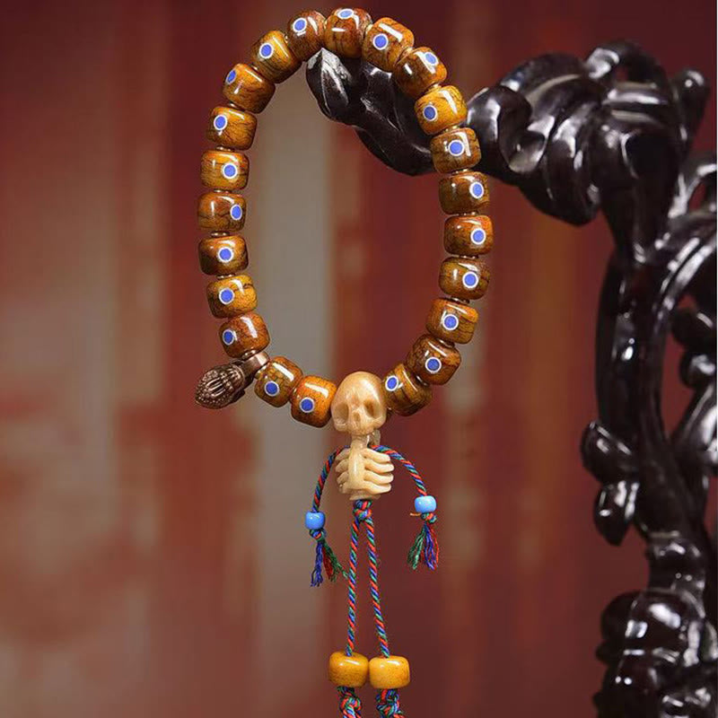 Bracciale con perline di osso tibetane Buddha Stones, il Signore della Foresta dei Cadaveri, che tiene lontani gli spiriti maligni - image 7