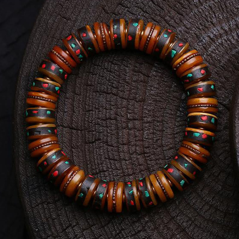 Buddha Stones, perle di osso tibetane, il Signore della Foresta dei Cadaveri, promemoria della nostra impermanenza, braccialetto - image 11
