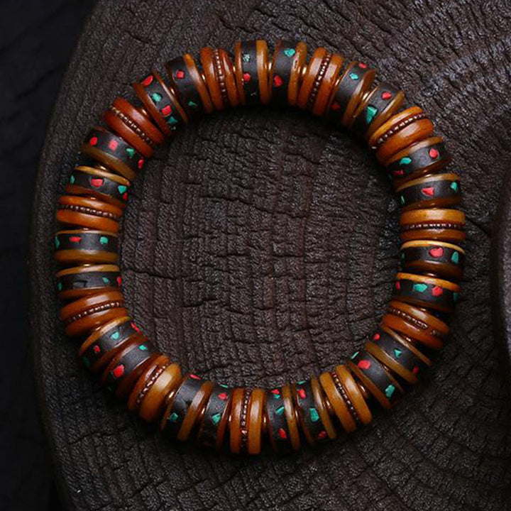 Buddha Stones, perle di osso tibetane, il Signore della Foresta dei Cadaveri, promemoria della nostra impermanenza, braccialetto - image 11