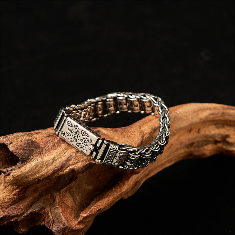 Braccialetto di metallo per la pace, in rame, con Buddha Stones, nuvole tibetane di buon auspicio, Om Mani Padme Hum - image 1