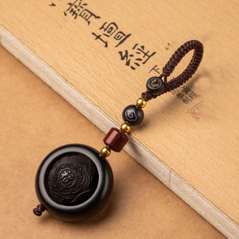 Buddha Stones Tibetano Piccola Foglia Sandalo Rosso Ebano Fortuna Protezione Rotazione Decorazione - Ebano e Benedizione - image 19