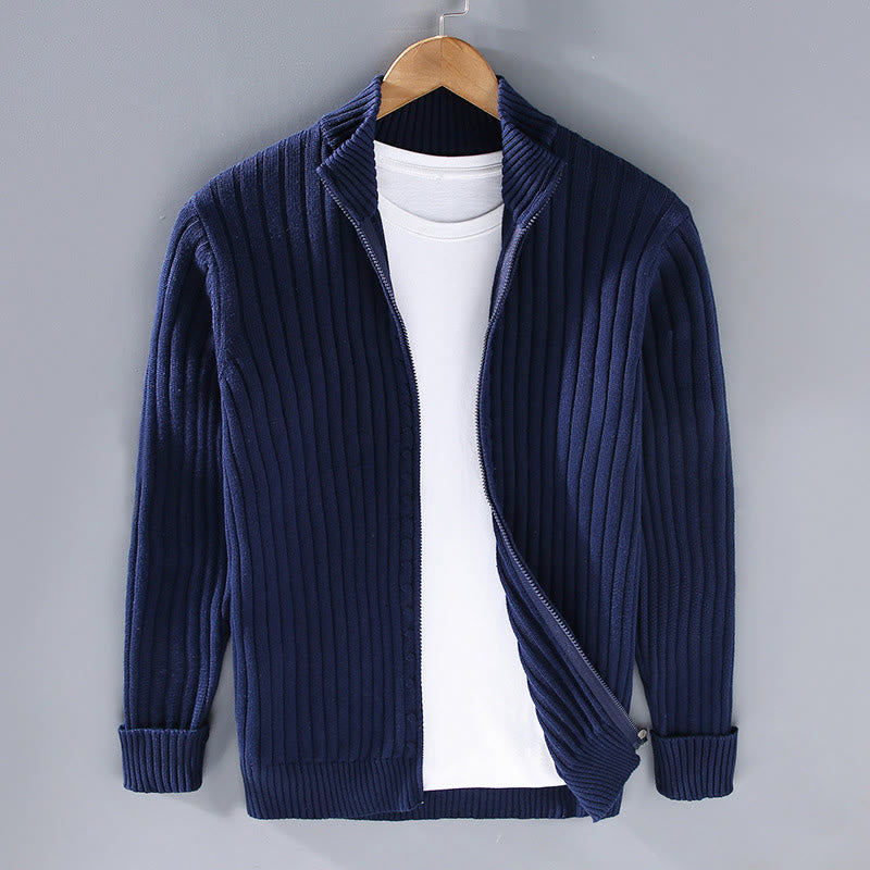 Giacca a collo alto da uomo in cotone con maniche lunghe e cerniera semplice Buddha Stones Spring - Blu notte - US/UK/AU42, EU52 (3XL) - image 11