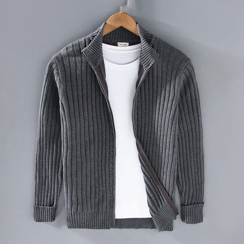 Giacca a collo alto da uomo in cotone con maniche lunghe e cerniera semplice Buddha Stones Spring - Grigio scuro - US/UK/AU42, EU52 (3XL) - image 0