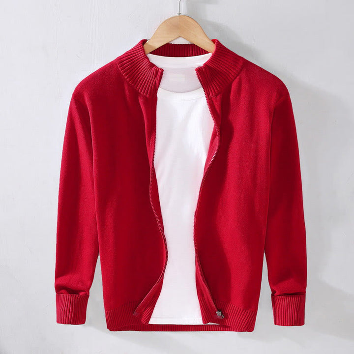 Giacca da uomo in cotone a maniche lunghe con cerniera semplice e orlo inferiore a coste, motivo Buddha Stones - Rosso - US/UK/AU42, EU52 (3XL) - image 11