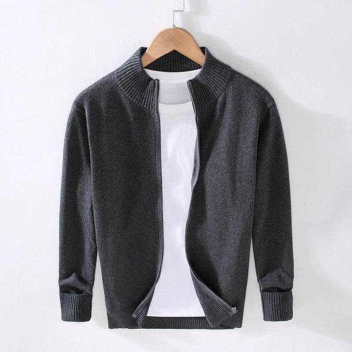 Giacca da uomo in cotone a maniche lunghe con cerniera semplice e orlo inferiore a coste, motivo Buddha Stones - Grigio scuro - US/UK/AU42, EU52 (3XL) - image 14