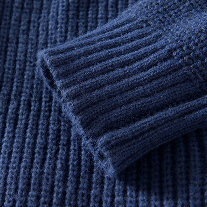 Cardigan invernale in maglia tinta unita con cerniera, da uomo, a maniche lunghe, in cotone, con tasche , Buddha Stones - image 2