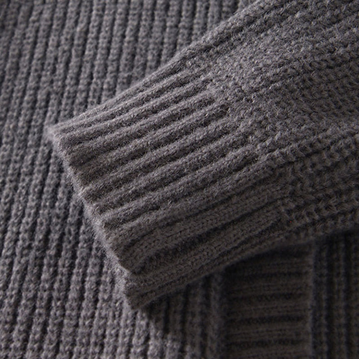 Cardigan invernale in maglia tinta unita con cerniera, da uomo, a maniche lunghe, in cotone, con tasche , Buddha Stones - image 9