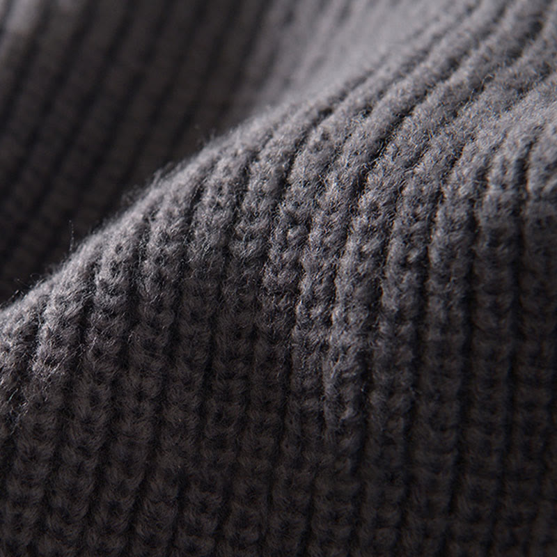 Cardigan invernale in maglia tinta unita con cerniera, da uomo, a maniche lunghe, in cotone, con tasche , Buddha Stones - image 8