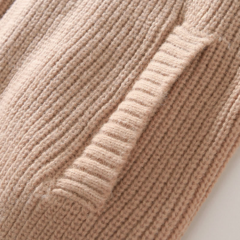 Cardigan invernale in maglia tinta unita con cerniera, da uomo, a maniche lunghe, in cotone, con tasche , Buddha Stones - image 16