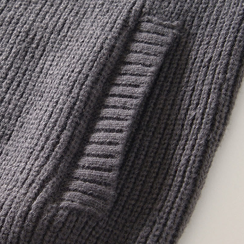 Cardigan invernale in maglia tinta unita con cerniera, da uomo, a maniche lunghe, in cotone, con tasche , Buddha Stones - image 10