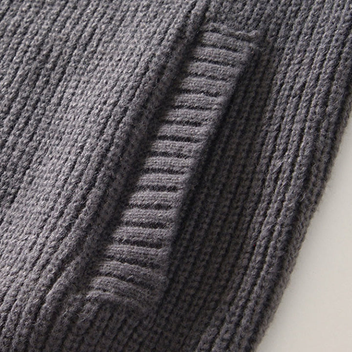 Cardigan invernale in maglia tinta unita con cerniera, da uomo, a maniche lunghe, in cotone, con tasche , Buddha Stones - image 10