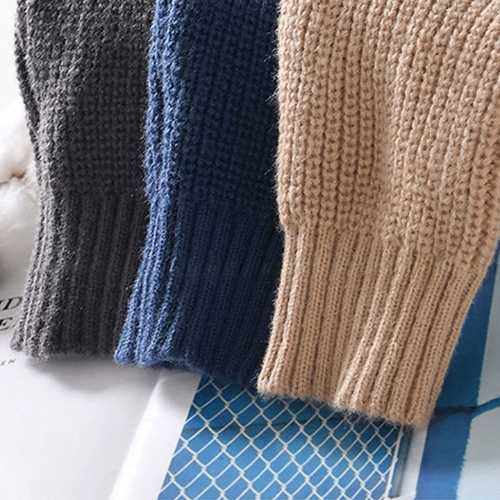 Cardigan invernale in maglia tinta unita con cerniera, da uomo, a maniche lunghe, in cotone, con tasche , Buddha Stones - image 19