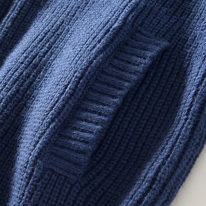 Cardigan invernale in maglia tinta unita con cerniera, da uomo, a maniche lunghe, in cotone, con tasche , Buddha Stones - image 3