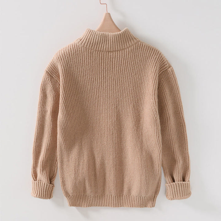 Cardigan invernale in maglia tinta unita con cerniera, da uomo, a maniche lunghe, in cotone, con tasche , Buddha Stones - image 13