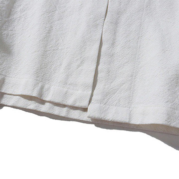 Camicia da uomo in cotone a maniche lunghe con spacchi laterali, stile tang, con bottoni cinesi Buddha Stones - image 32