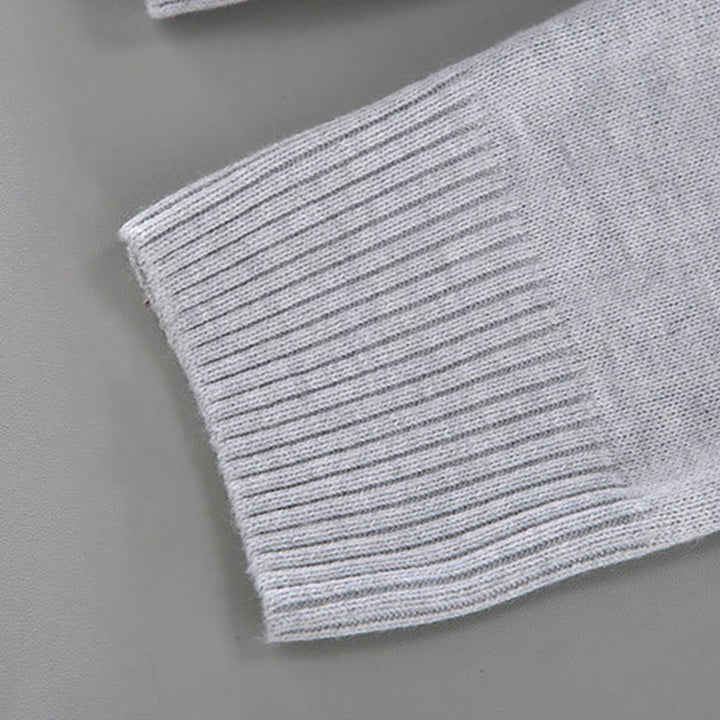 Maglione da uomo in puro cotone con collo alto, maniche lunghe e orlo a coste tinta unita, motivo Buddha Stones - image 10