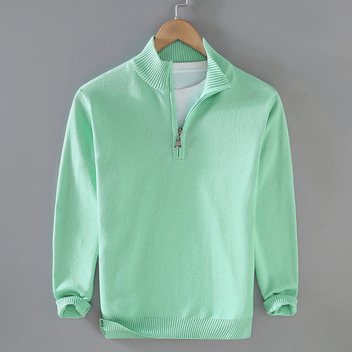 Maglione da uomo in puro cotone con collo alto, maniche lunghe e orlo a coste tinta unita, motivo Buddha Stones - Acquamarina - US/UK/AU42, EU52 (3XL) - image 16