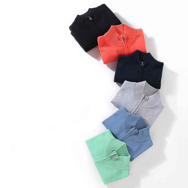 Maglione da uomo in puro cotone con collo alto, maniche lunghe e orlo a coste tinta unita, motivo Buddha Stones - image 19