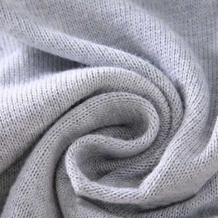 Maglione da uomo in puro cotone con collo alto, maniche lunghe e orlo a coste tinta unita, motivo Buddha Stones - image 8