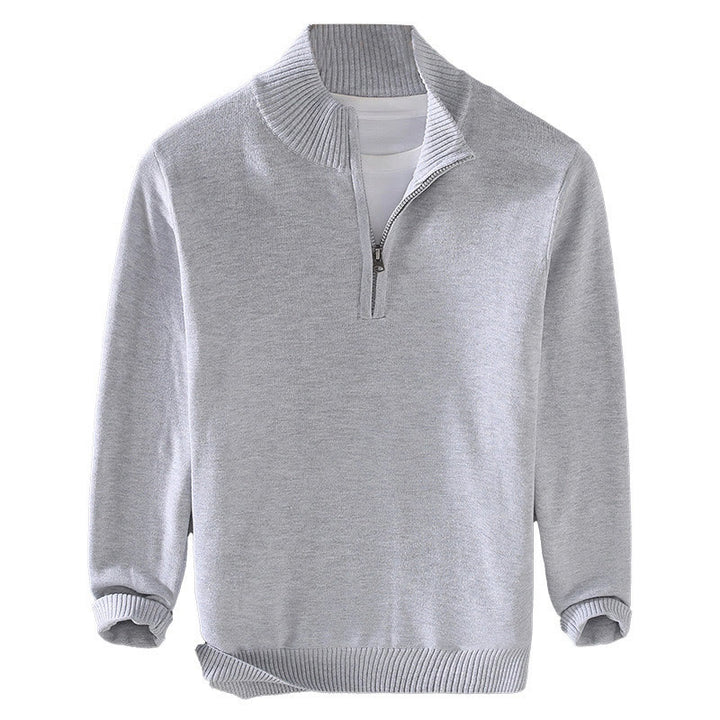 Maglione da uomo in puro cotone con collo alto, maniche lunghe e orlo a coste tinta unita, motivo Buddha Stones - image 14