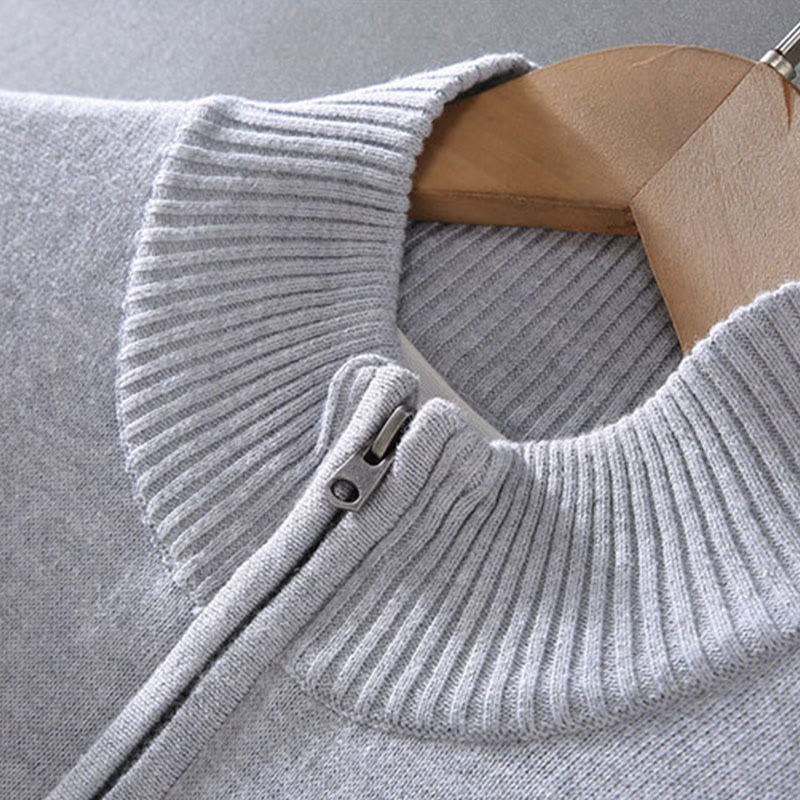 Maglione da uomo in puro cotone con collo alto, maniche lunghe e orlo a coste tinta unita, motivo Buddha Stones - image 5