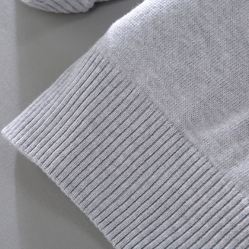 Maglione da uomo in puro cotone con collo alto, maniche lunghe e orlo a coste tinta unita, motivo Buddha Stones - image 11