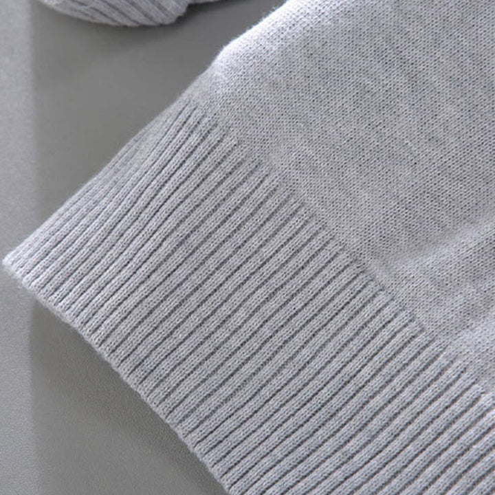 Maglione da uomo in puro cotone con collo alto, maniche lunghe e orlo a coste tinta unita, motivo Buddha Stones - image 11