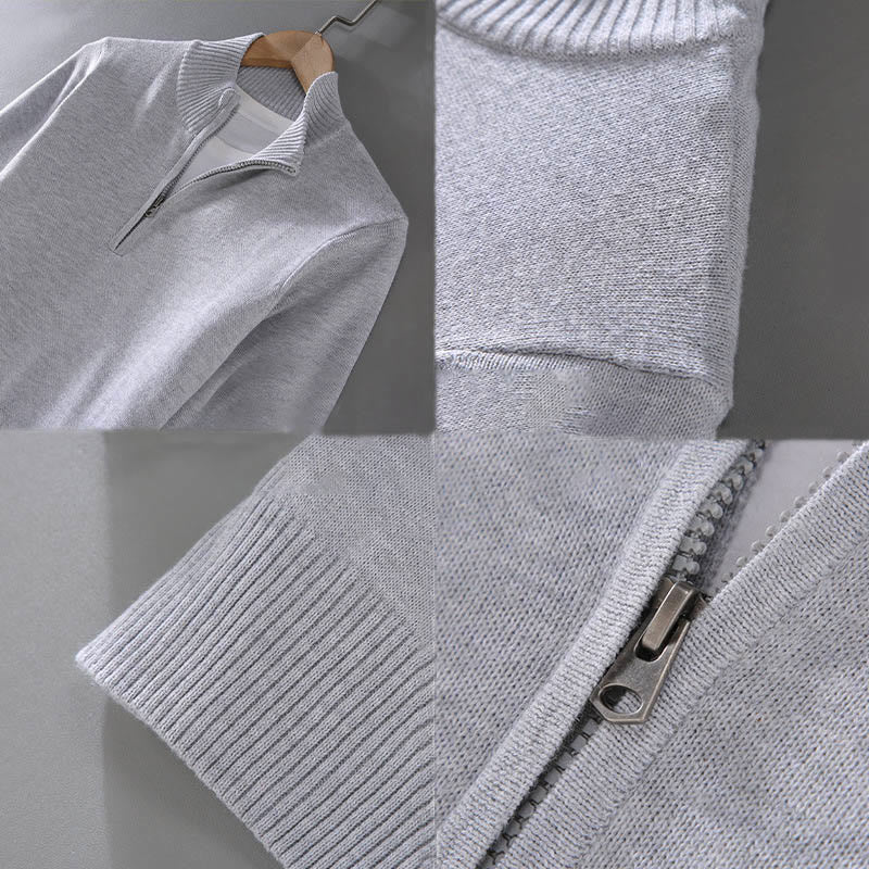 Maglione da uomo in puro cotone con collo alto, maniche lunghe e orlo a coste tinta unita, motivo Buddha Stones - image 13