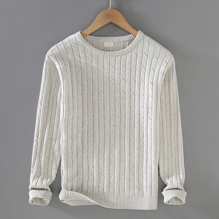 Maglione da uomo in puro cotone con scollo rotondo e maniche lunghe, motivo a trecce Buddha Stones - Biancheria - US/UK/AU42, EU52 (3XL) - image 5
