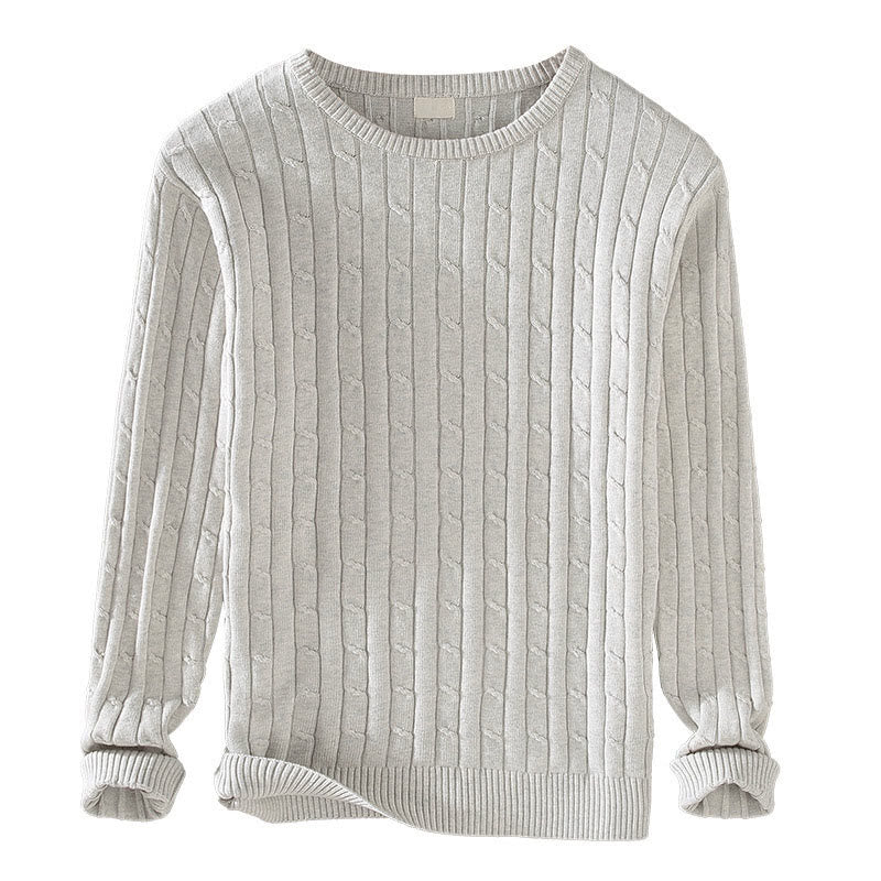Maglione da uomo in puro cotone con scollo rotondo e maniche lunghe, motivo a trecce Buddha Stones - image 13