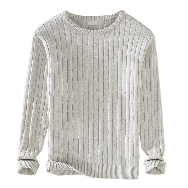 Maglione da uomo in puro cotone con scollo rotondo e maniche lunghe, motivo a trecce Buddha Stones - image 13