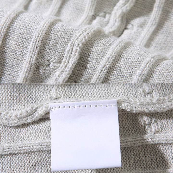 Maglione da uomo in puro cotone con scollo rotondo e maniche lunghe, motivo a trecce Buddha Stones - image 11