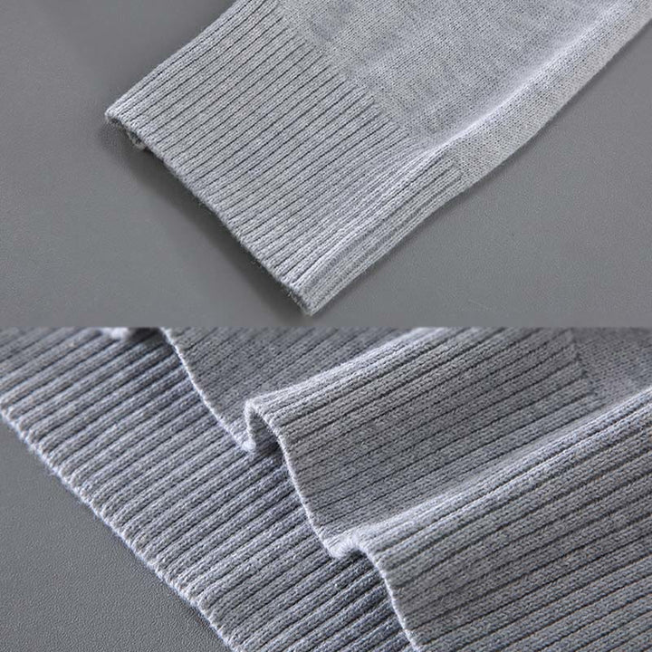 Maglione da uomo a maniche lunghe con scollo rotondo in puro cotone termico con motivo a coste Buddha Stones - image 9