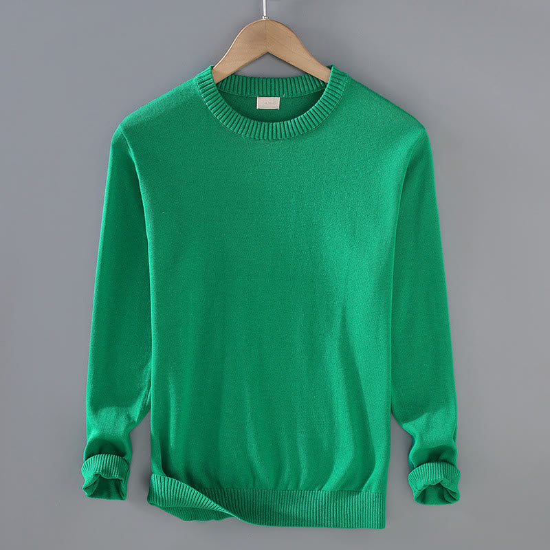 Maglione da uomo a maniche lunghe con scollo rotondo in puro cotone termico con motivo a coste Buddha Stones - Primavera Verde - US/UK/AU42, EU52 (3XL) - image 12