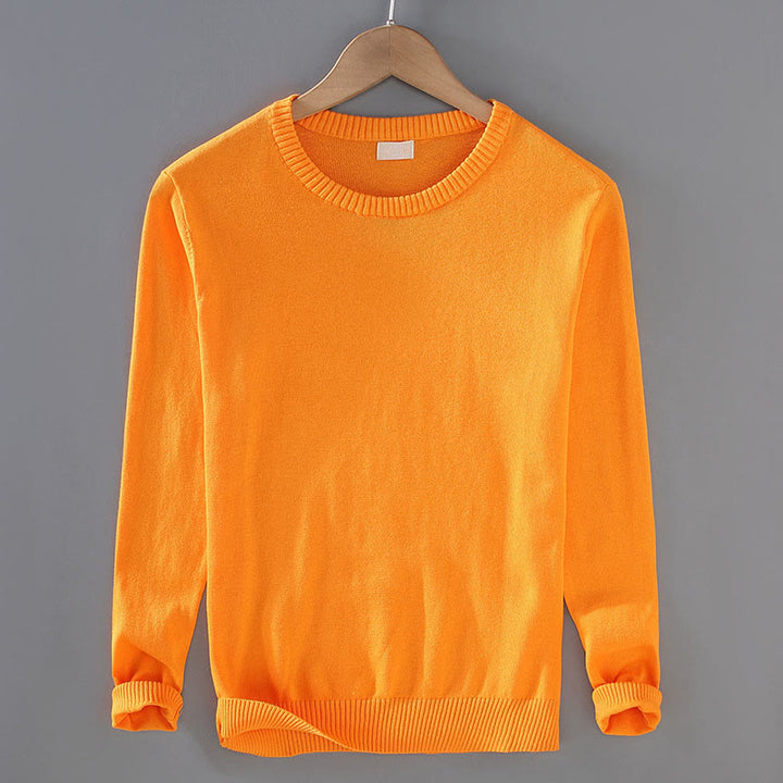 Maglione da uomo a maniche lunghe con scollo rotondo in puro cotone termico con motivo a coste Buddha Stones - Arancia - US/UK/AU42, EU52 (3XL) - image 11