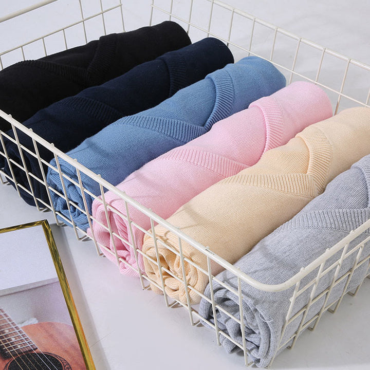 Maglione da uomo a maniche lunghe in cotone con scollo a V, tinta unita e design semplice, motivo Buddha Stones - image 14